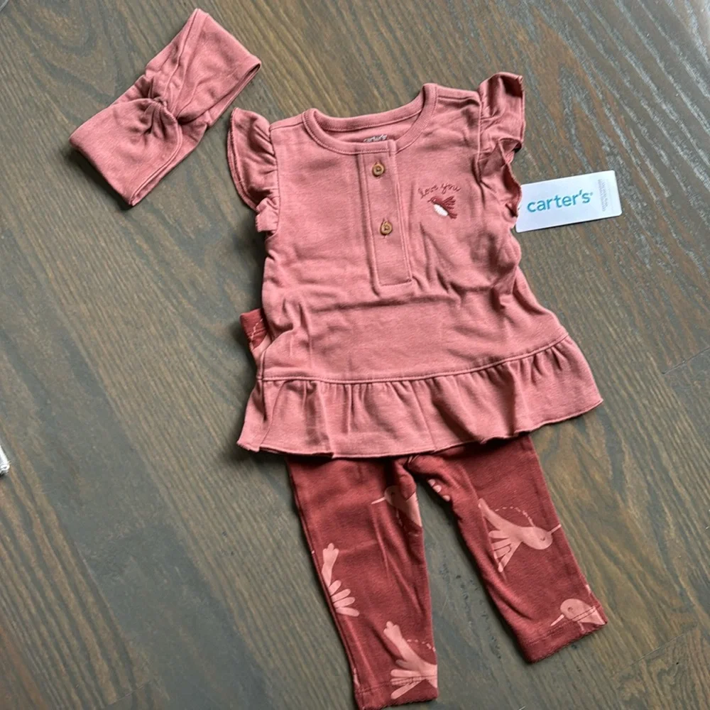 Baby Girl Carter's 3-Piece Little Bird Outfit Set